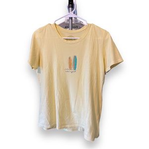 Life is Good Womens Summer Surfboard T Shirt Size M